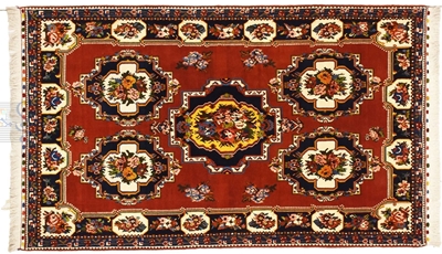 تصویر فرش دستباف ۴متری بختیاری، فرادنبه، طرح گل پتو